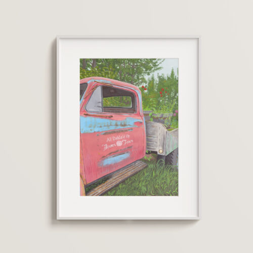 Old Flower Truck silver frame