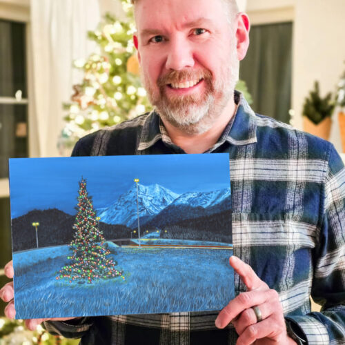 Glenn Highway Christmas Tree held by me!