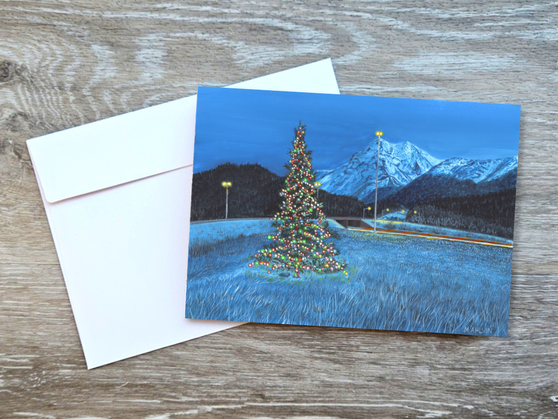 Glenn Highway Christmas Tree - Note cards