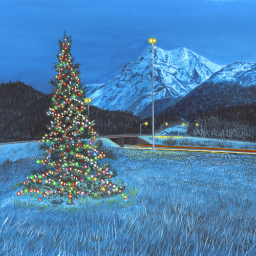 Glenn Highway Christmas Tree painting