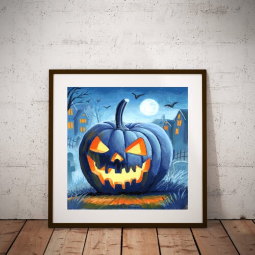 Halloween Pumpkin - Original Gouache Painting